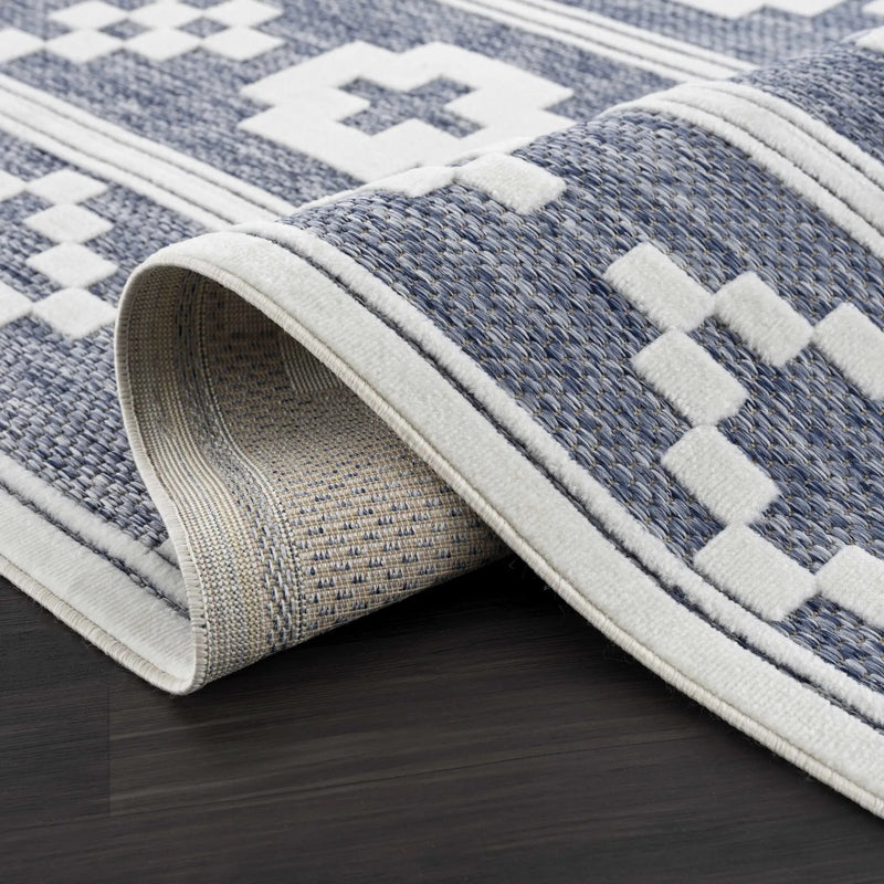 Hiro Blue Outdoor Rug - Clearance by Boutique Rugs