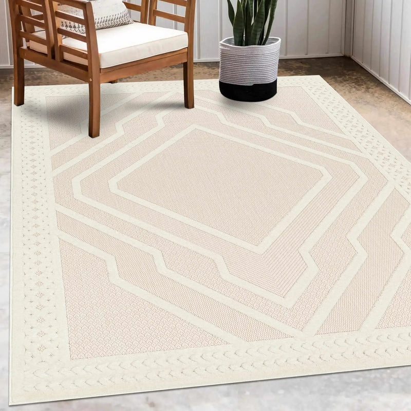 Anja Cream Outdoor Rug - Clearance by Boutique Rugs