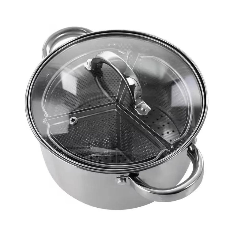 Stainless Steel 4-Quart Dutch Oven with 3-Section Dividers and Lid by HomePacific