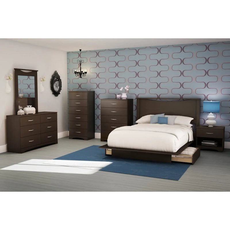 Modern 5 Drawer Bedroom Chest in Chocolate Finish by HomePacific