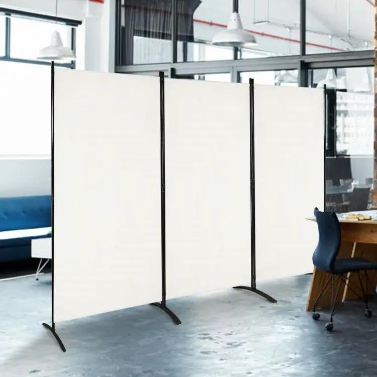 6-Ft White 3-Panel Room Divider Screen with Steel Base and Heavy Duty Hinges by HomePacific