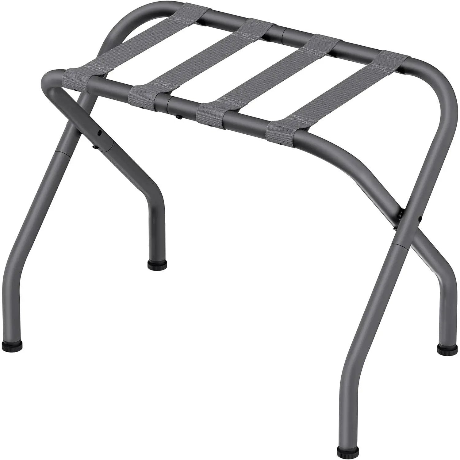 Sturdy Grey Metal Folding Luggage Rack by HomePacific
