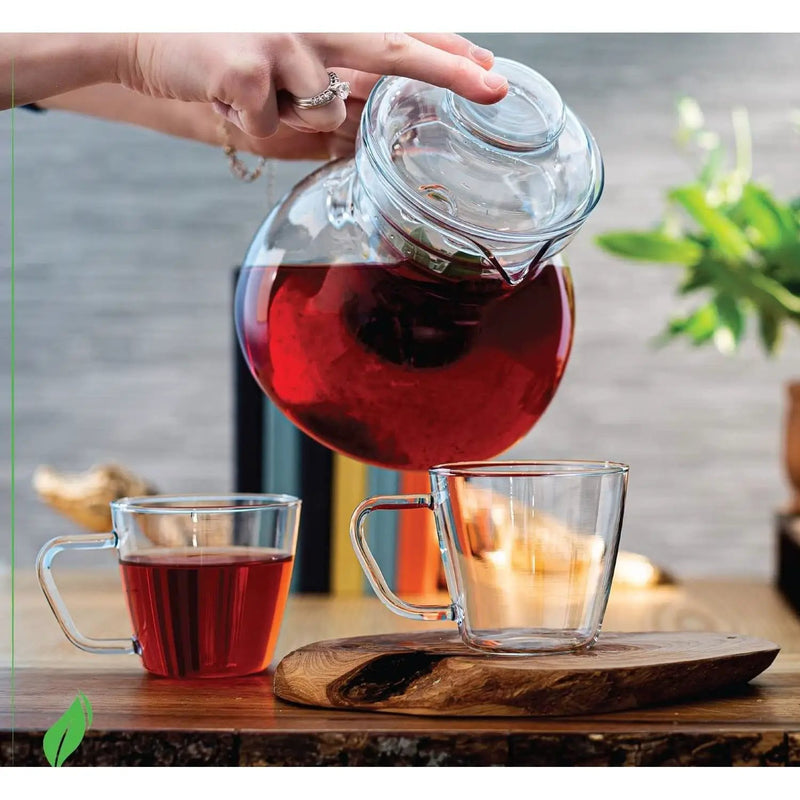 1.5 Quart Stovetop Clear Glass Teapot Kettle with Lid - Microwave Safe by HomePacific