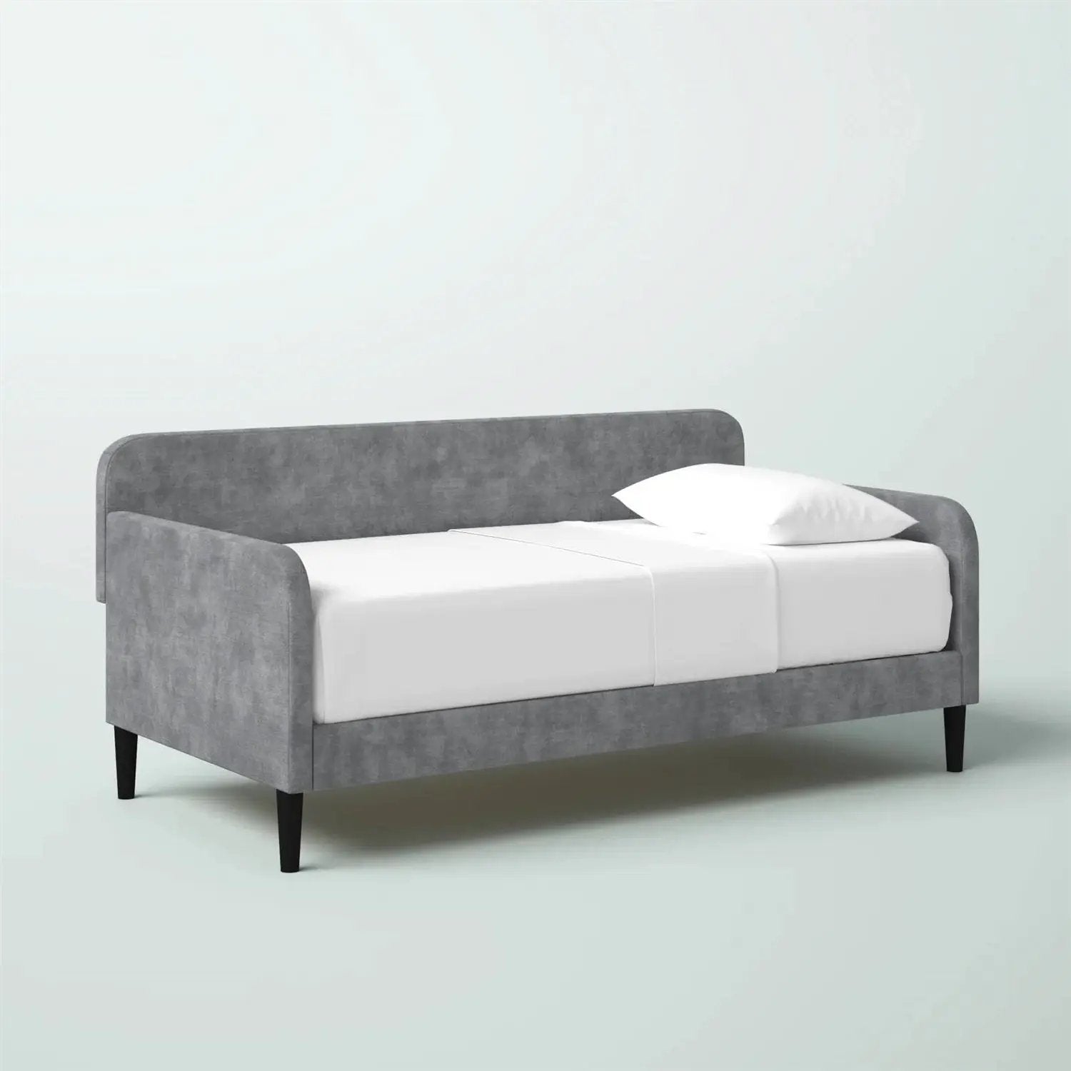 Twin size Modern Grey Silver Velvet Upholstered Daybed by HomePacific