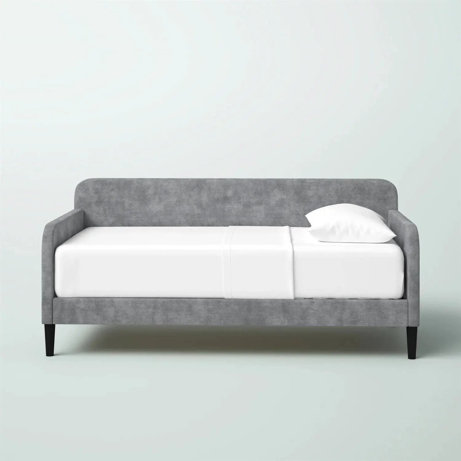 Twin size Modern Grey Silver Velvet Upholstered Daybed by HomePacific