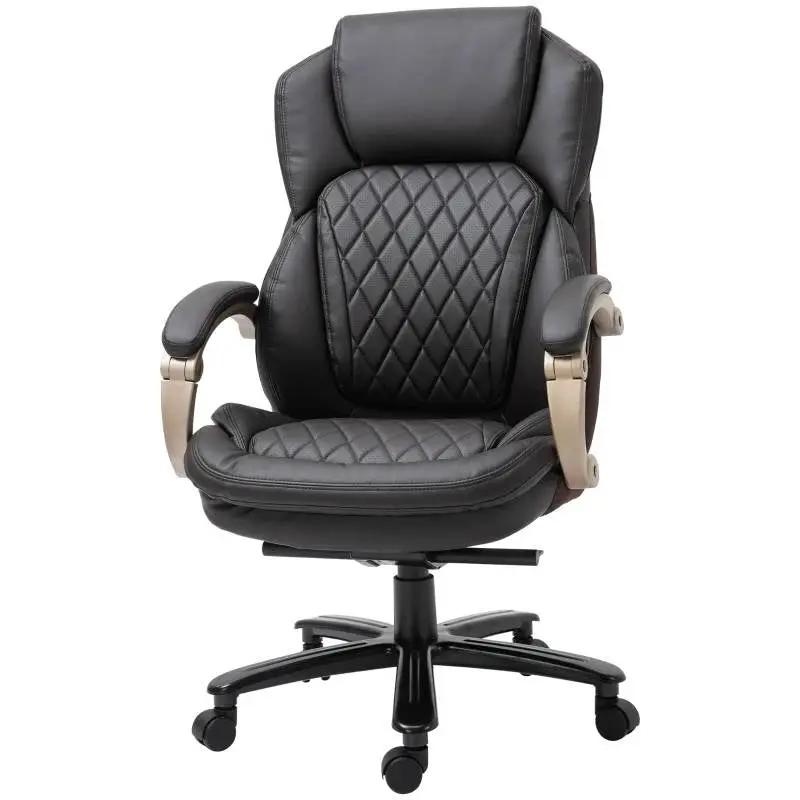 Brown Big and Tall Diamond Stitching Executive Adjustable Height Office Chair by HomePacific