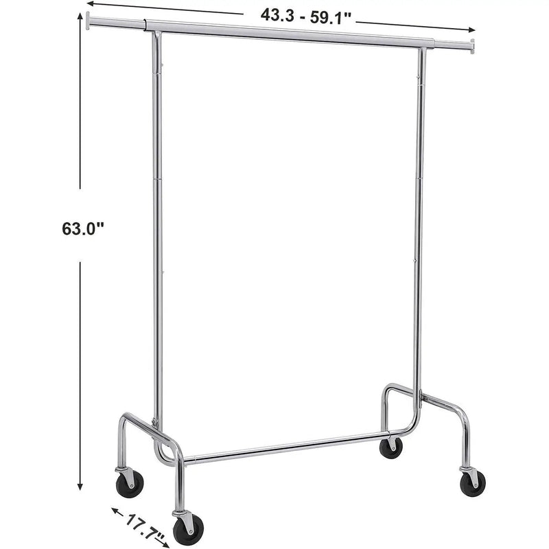 Heavy Duty Metal Tube Clothes Garment Rack on Wheels with 286 lb. Capacity by HomePacific