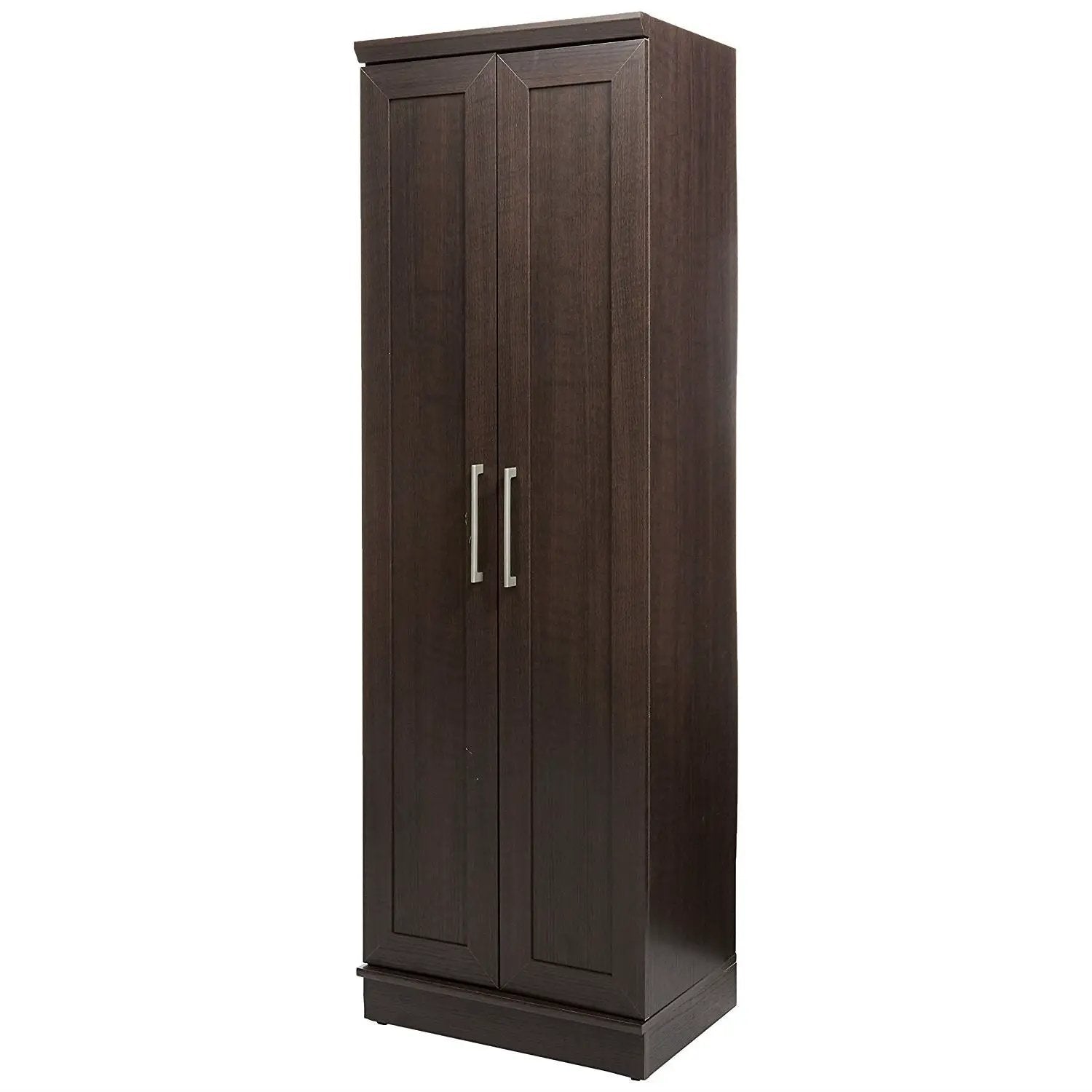 Bedroom Wardrobe Cabinet Storage Closet Organizer in Dark Brown Oak Finish by HomePacific