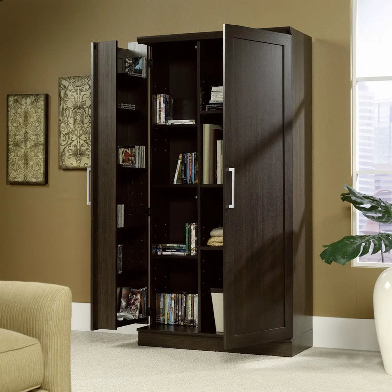 Multi-Purpose Living Room Kitchen Cupboard Storage Cabinet Armoire in Brown by HomePacific