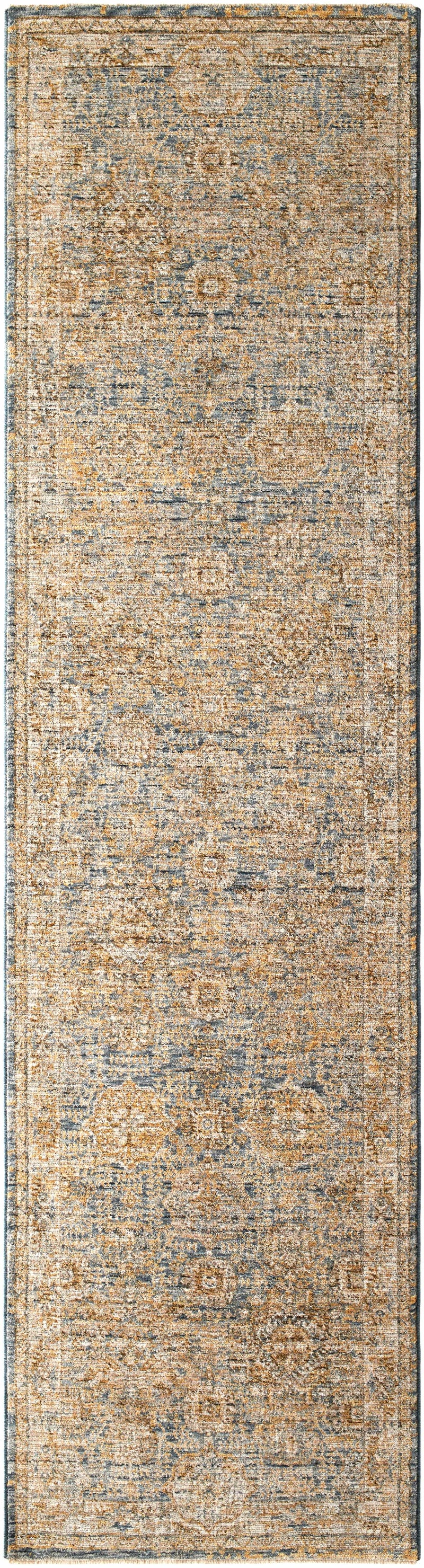 Ange Cream & Blue Rich Textured Rug by Boutique Rugs