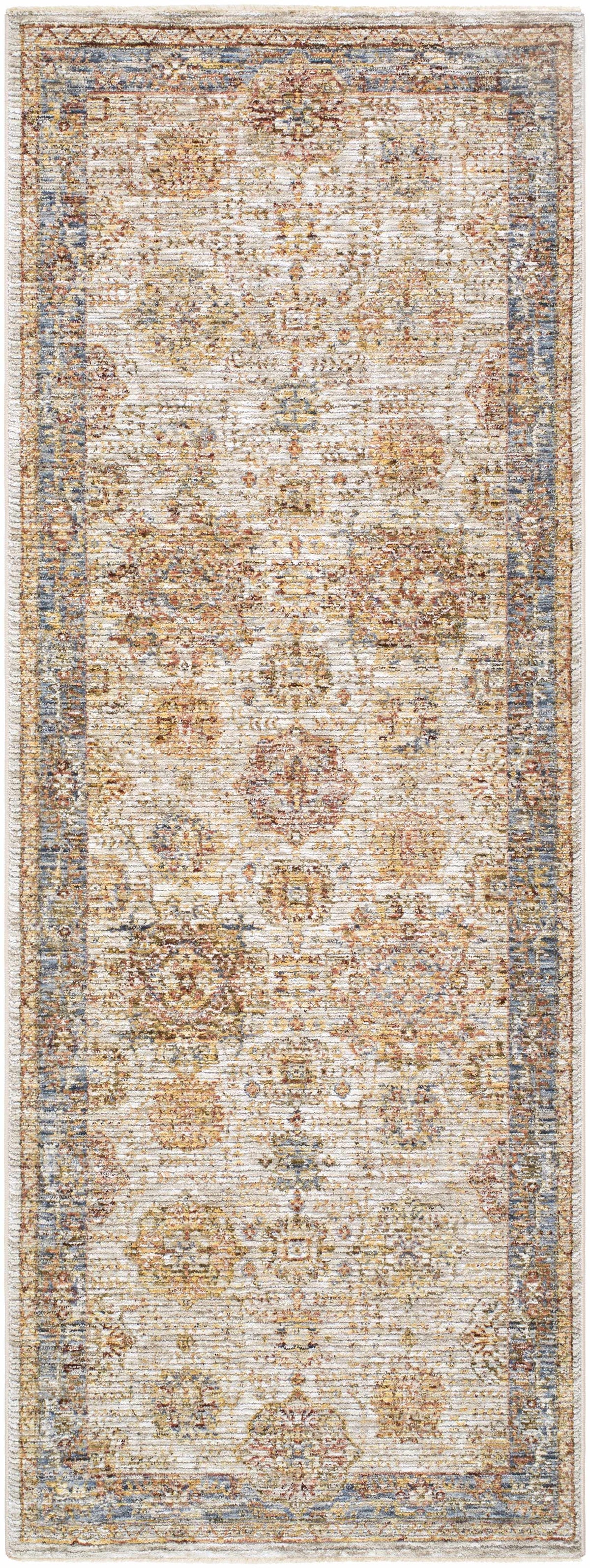 Ange Tan & Blue Rich Textured Traditional Rug, photo 11 of 11