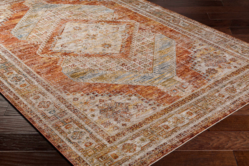 Moya Rust Rich Textured Traditional Rug by Boutique Rugs