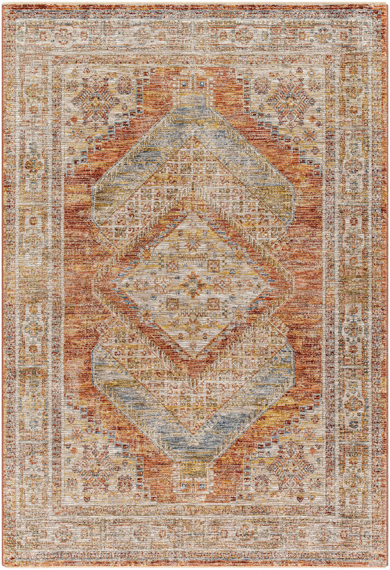 Moya Rust Rich Textured Traditional Rug by Boutique Rugs