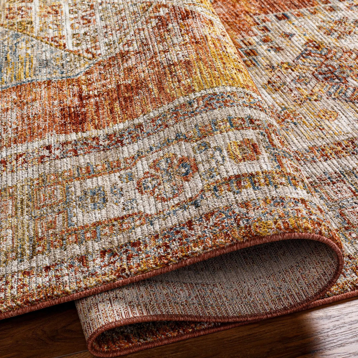 Moya Rust Rich Textured Traditional Rug, photo 8 of 12