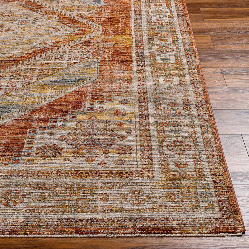 Moya Rust Rich Textured Traditional Rug by Boutique Rugs