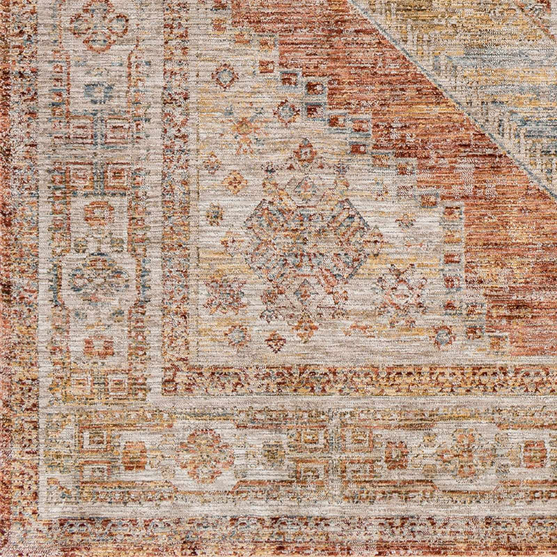 Moya Rust Rich Textured Traditional Rug by Boutique Rugs