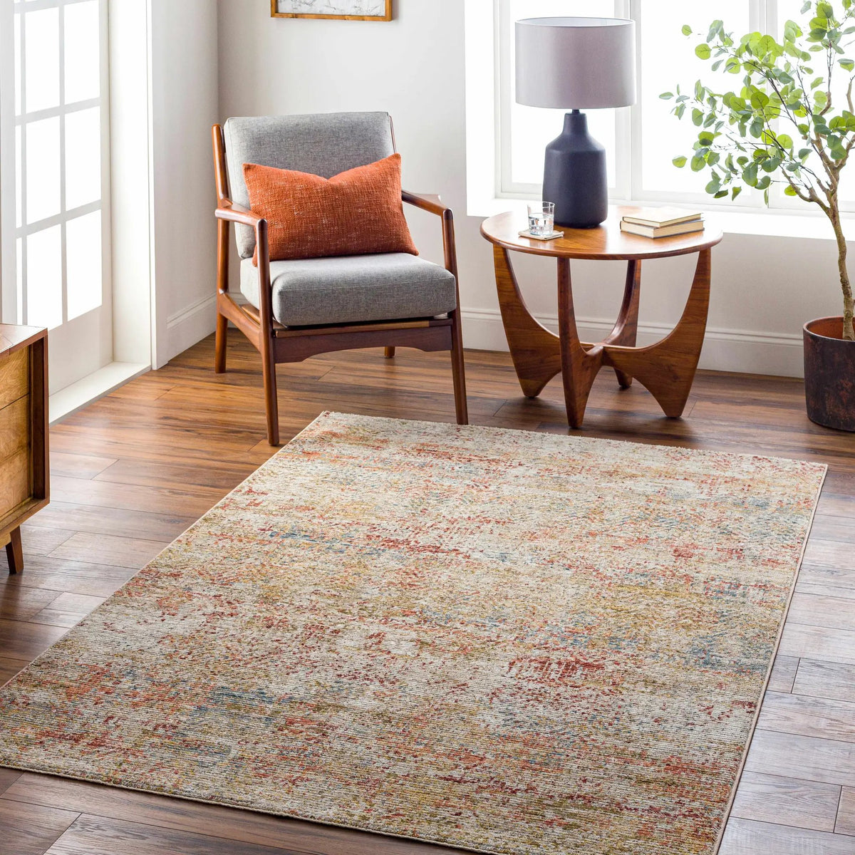 Sava Rust Rich Textured Traditional Rug, installed in a room 2