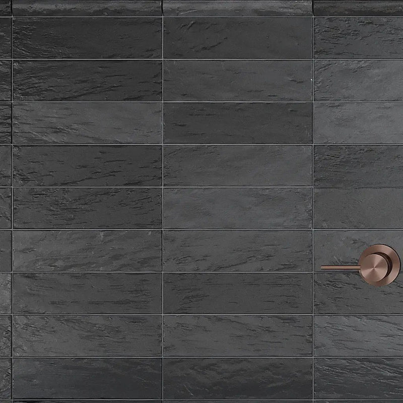 Black 2.5x8 Glossy Matte Subway Ceramic Tile (38 pack, 5.38 sq ft/case) by Apollo Tile