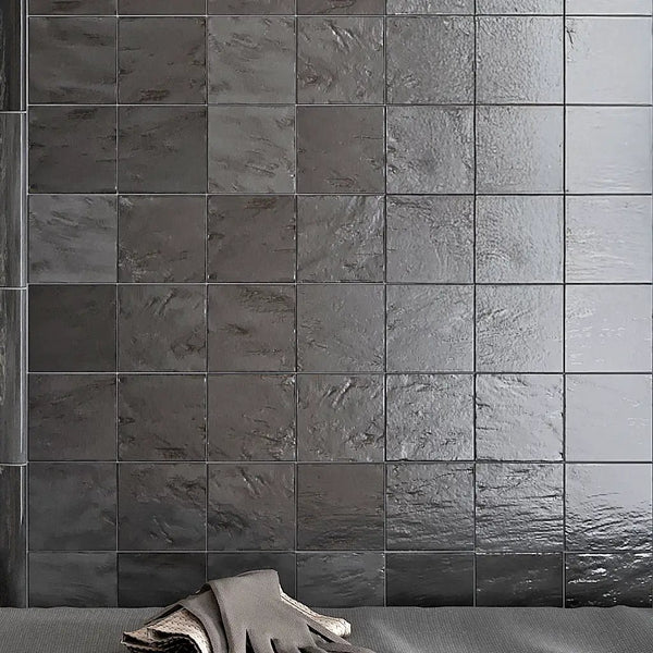 Black 4x4 Glossy Matte Subway Ceramic Tile (60 pack, 6.46 sq ft/case)