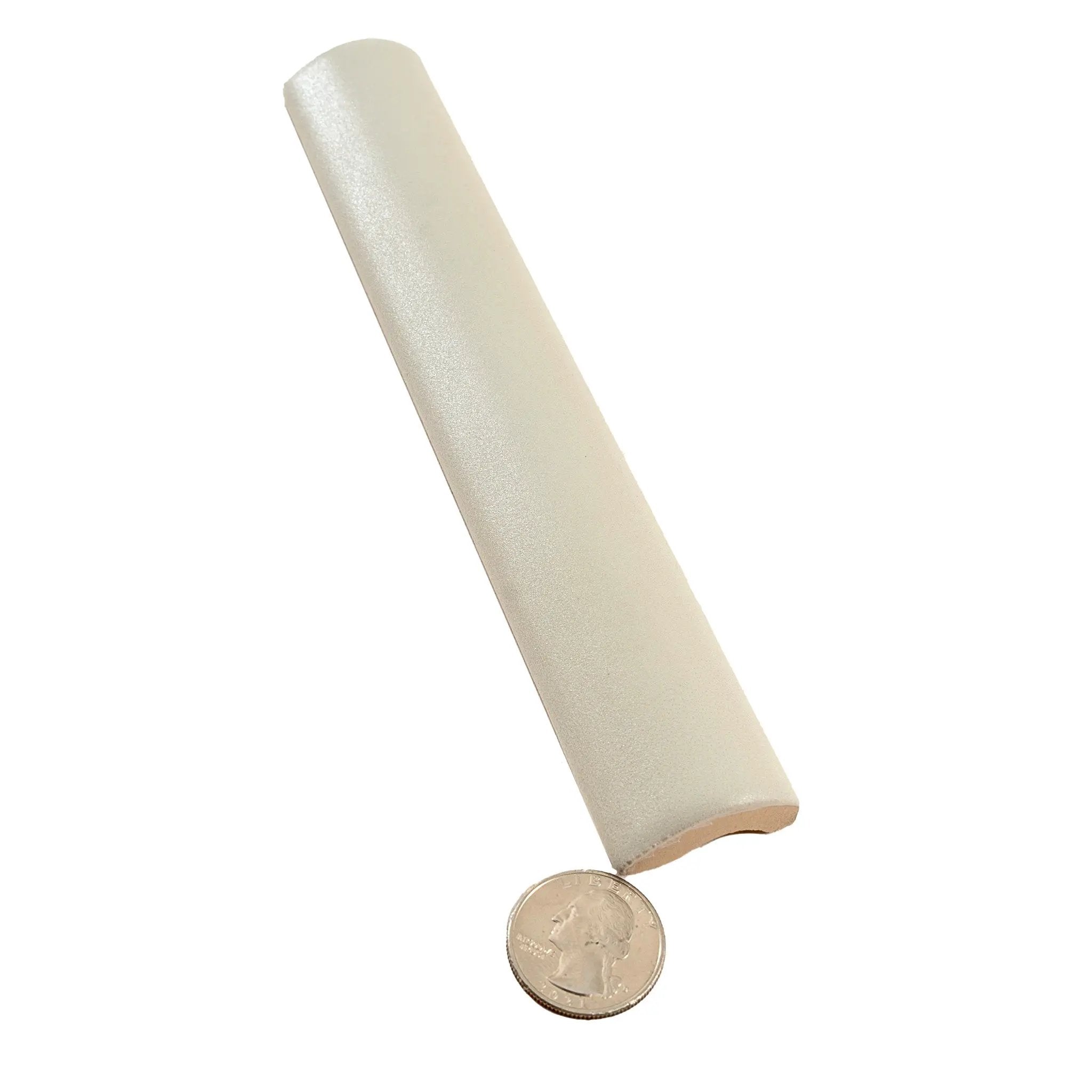 Light Tea Green 1.25x8 Matte Glossy Ceramic Bullnose Tile Trim (10 pack, 0.667 sq ft/case) by Apollo Tile