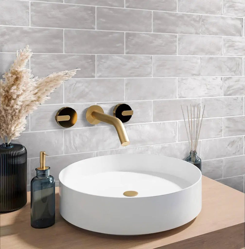 Cloud Gray 2.5x8 Glossy Matte Subway Ceramic Tile (38 pack, 5.38 sq ft/case) by Apollo Tile