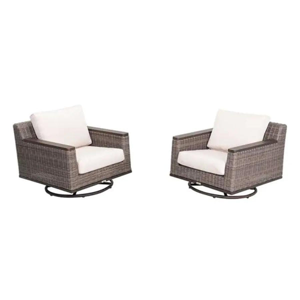 2 Beaufort Wicker Swivel Rocking Chair