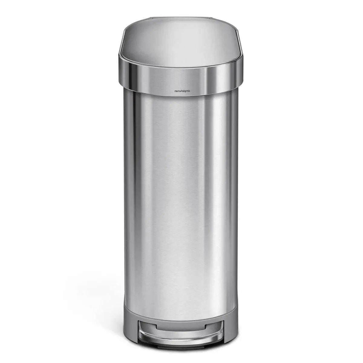 Stainless Steel 12-Gallon Narrow Kitchen Trash Can with Easy Step-on Lid by HomePacific