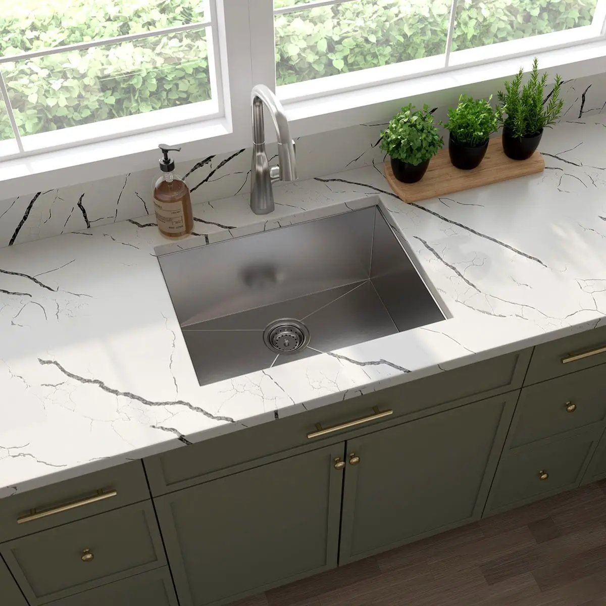 Handcrafted 16g 2318 Stainless Steel Tiles in a finished room