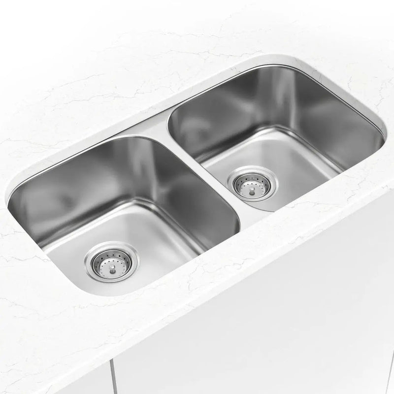 Double Bowl 50/50 3118 Kitchen Sink Stainless Steel in a finished room
