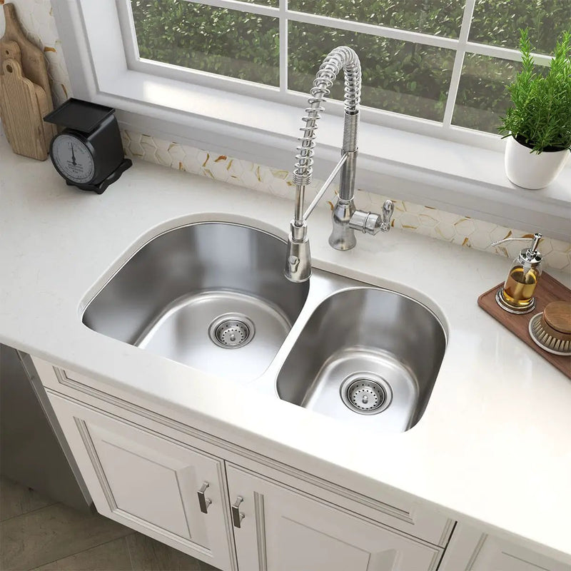 Double Bowl 3120 60/40 Kitchen Sink Stainless Steel 20.50 inch in a finished room