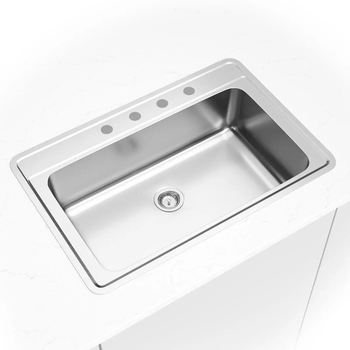 Single Bowl 3322 Durable Stainless Steel Sink Satin by MSI Surfaces