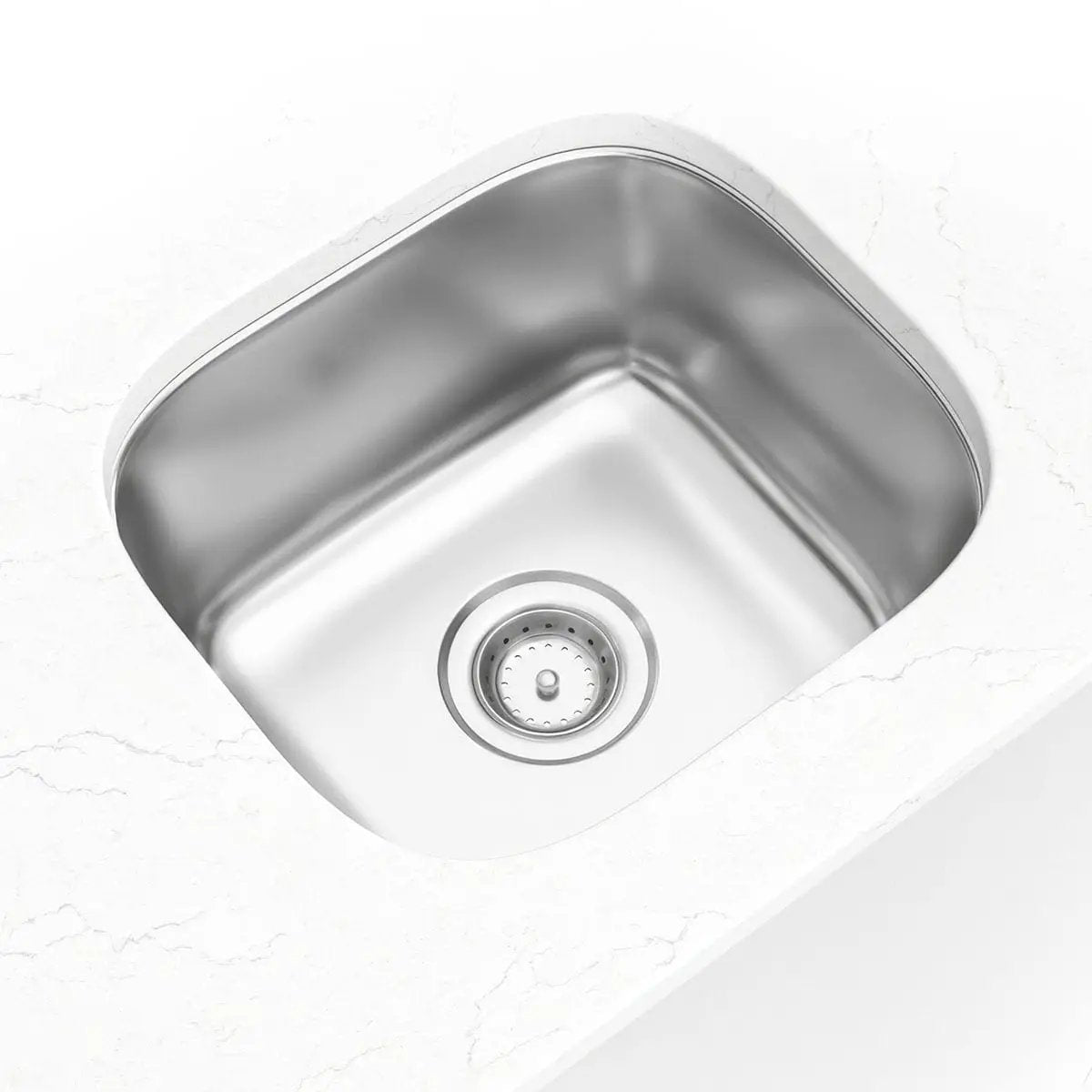 Single Bowl 1618 Stainless Steel Kitchen Sink in a finished room