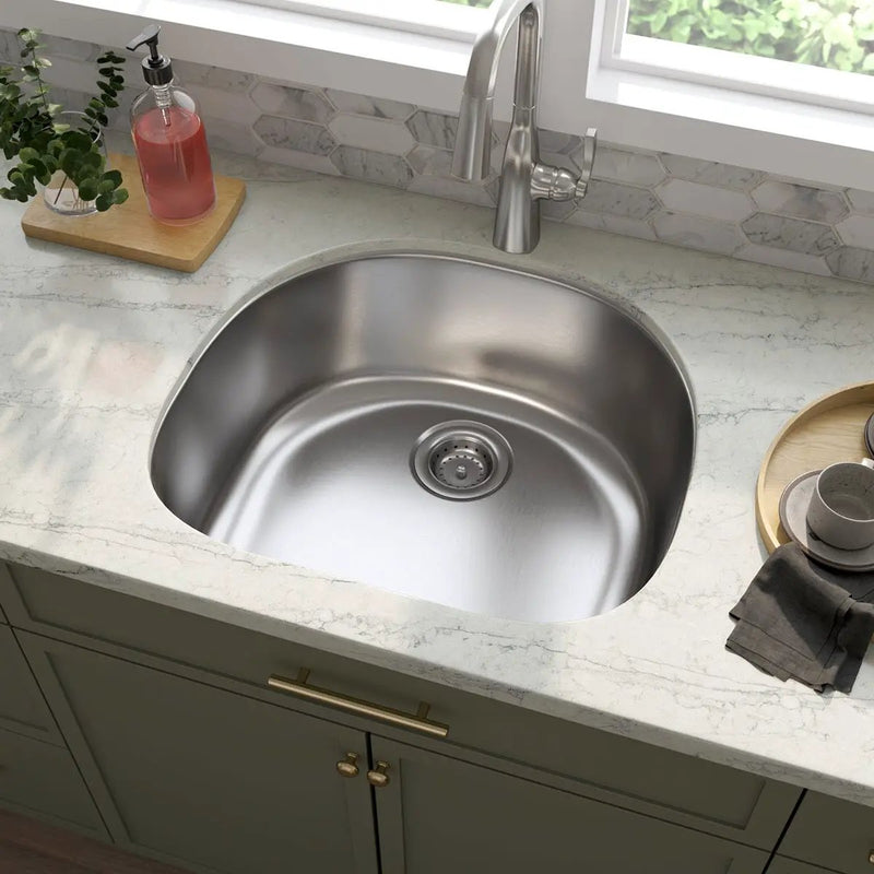 Single Bowl Kitchen Sink 2321 Stainless Steel in a finished room