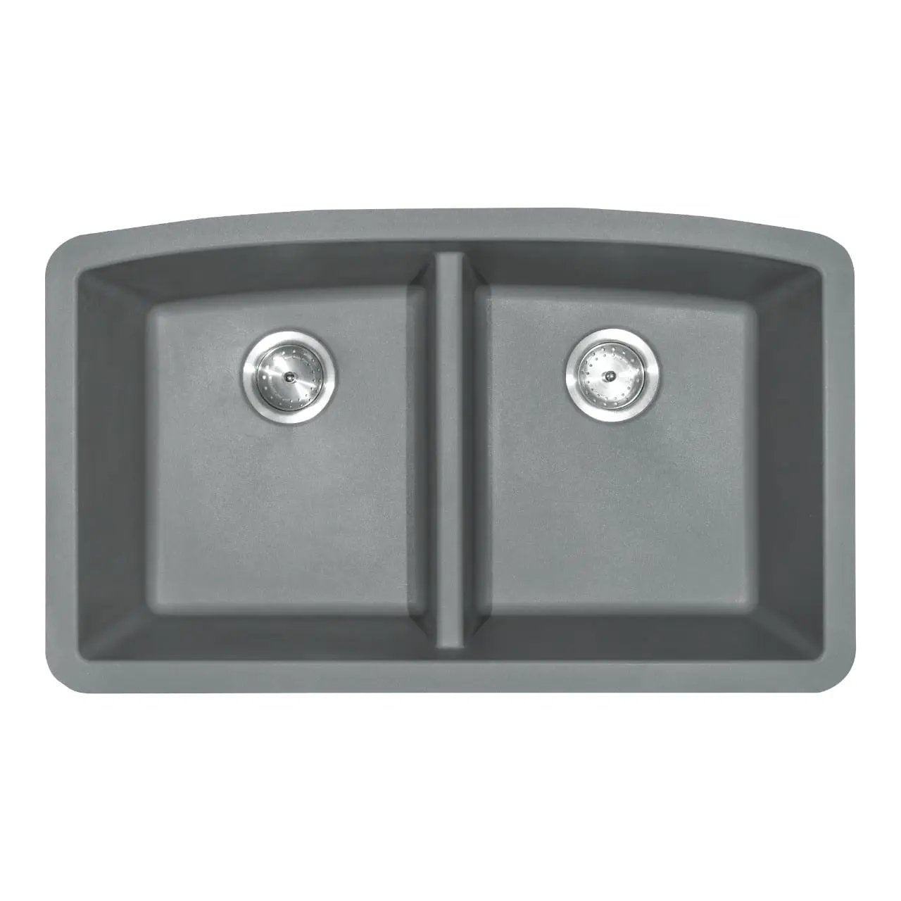 Grey Quartz Double Bowl 50/50 Kitchen Sink Composite by MSI Surfaces