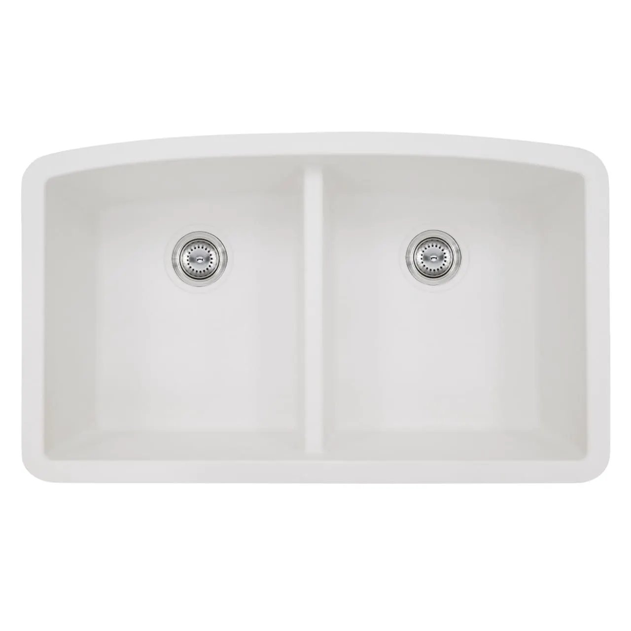 White quartz double bowl Kitchen Sink Composite close up