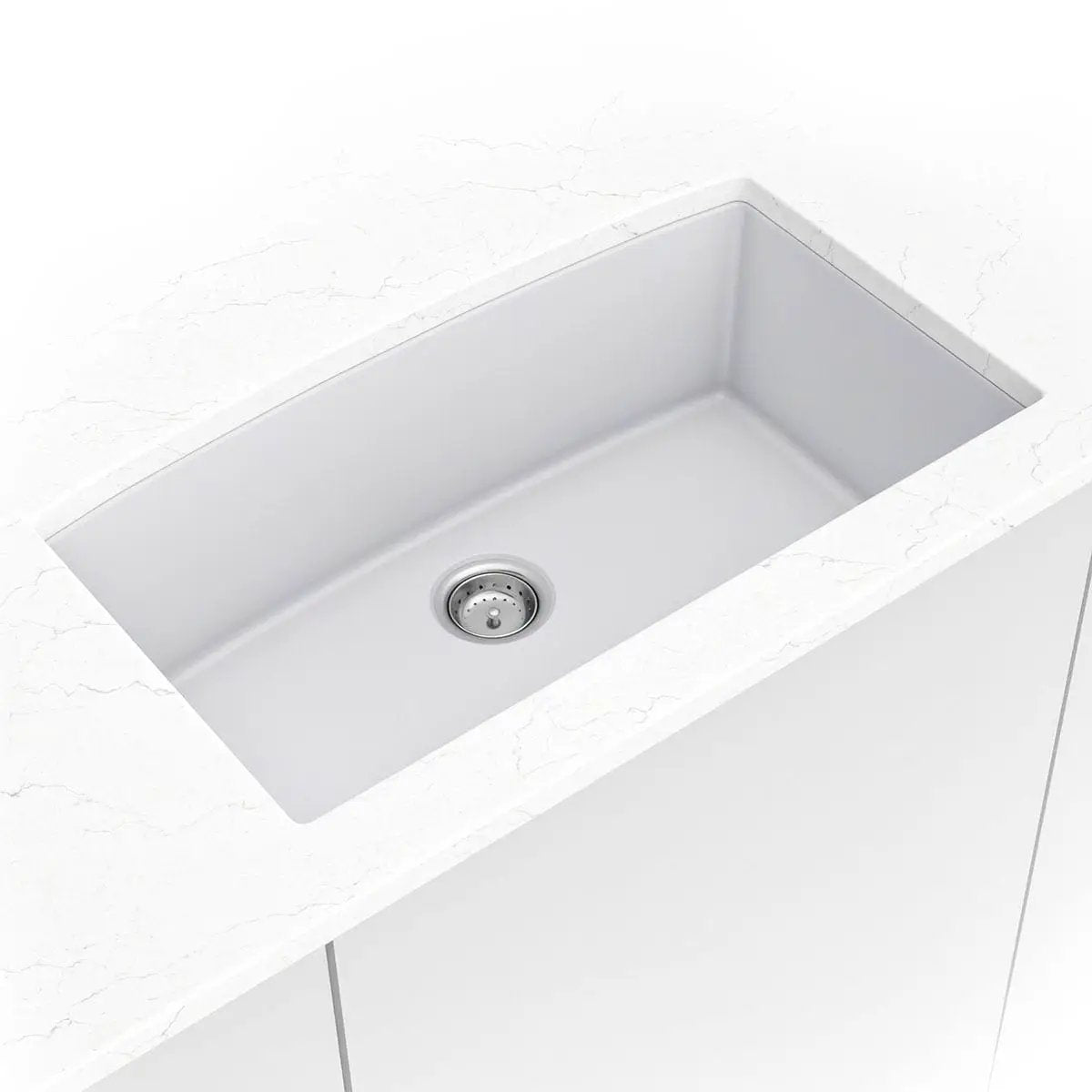 White Quartz Single Bowl Sink 3219 Composite by MSI Surfaces