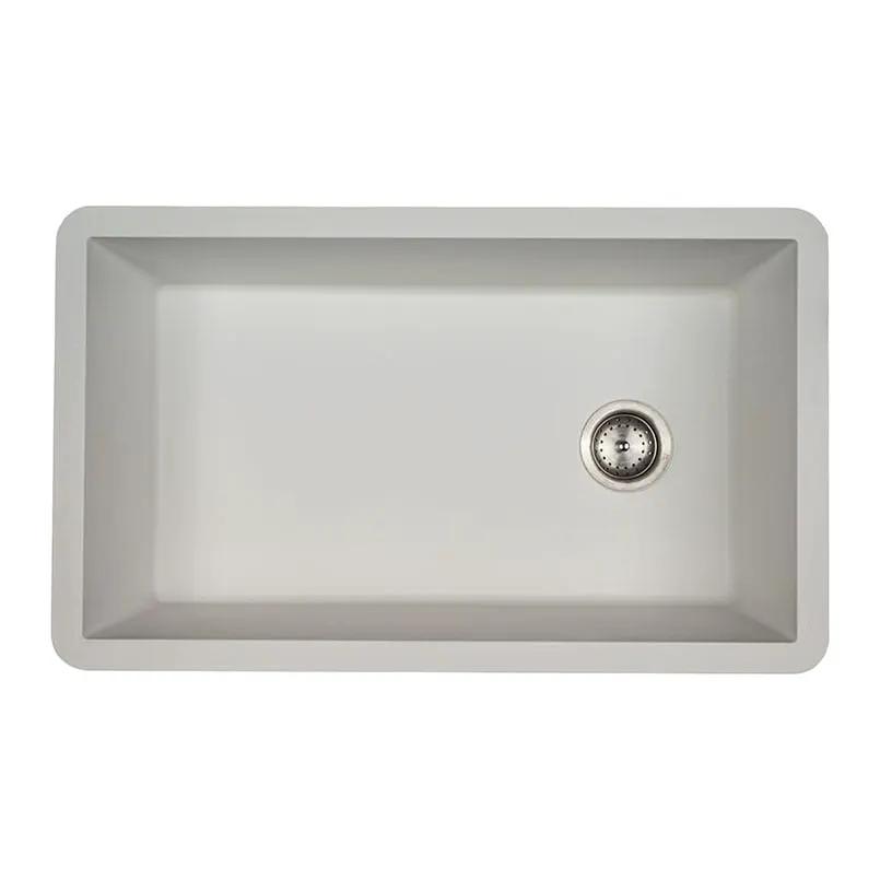 White Quartz Single Bowl 3119 Sink Composite close up