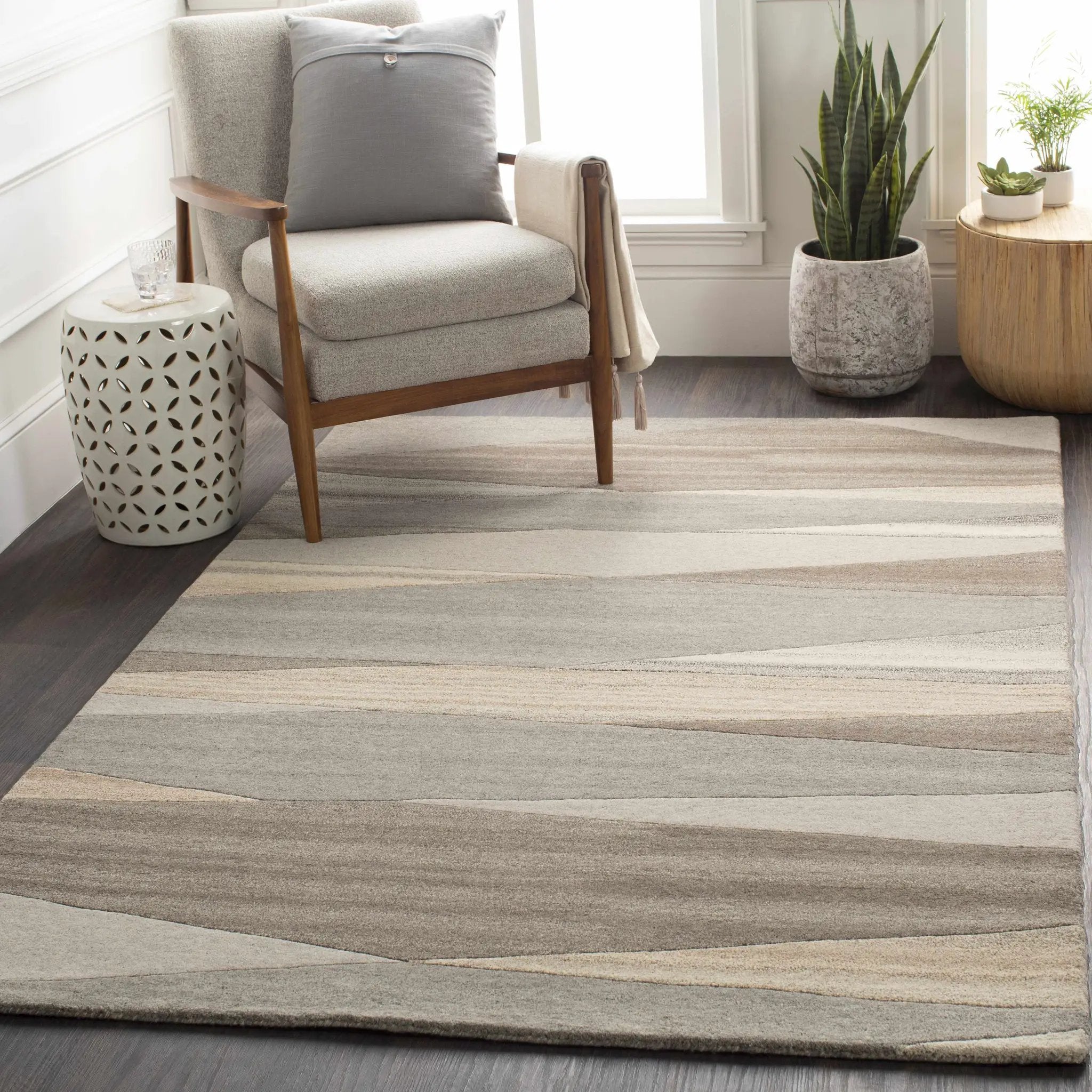 Forum Taupe Modern Wool Rug by Boutique Rugs