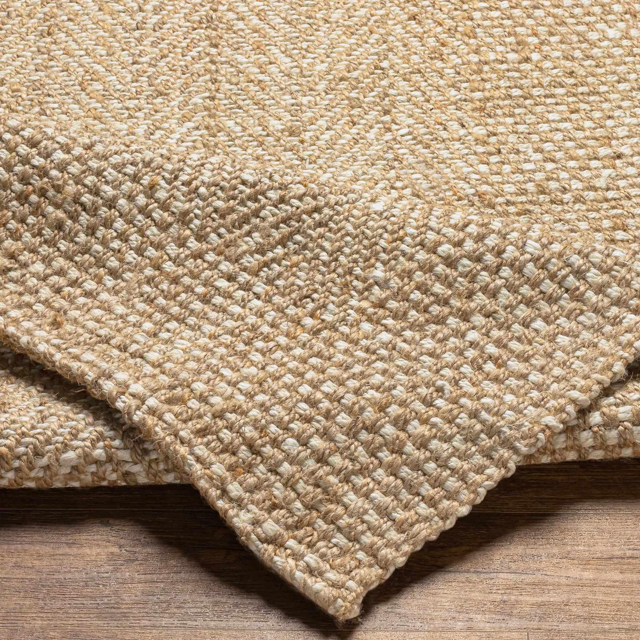 Dinah Natural Textured Jute Rug by Boutique Rugs