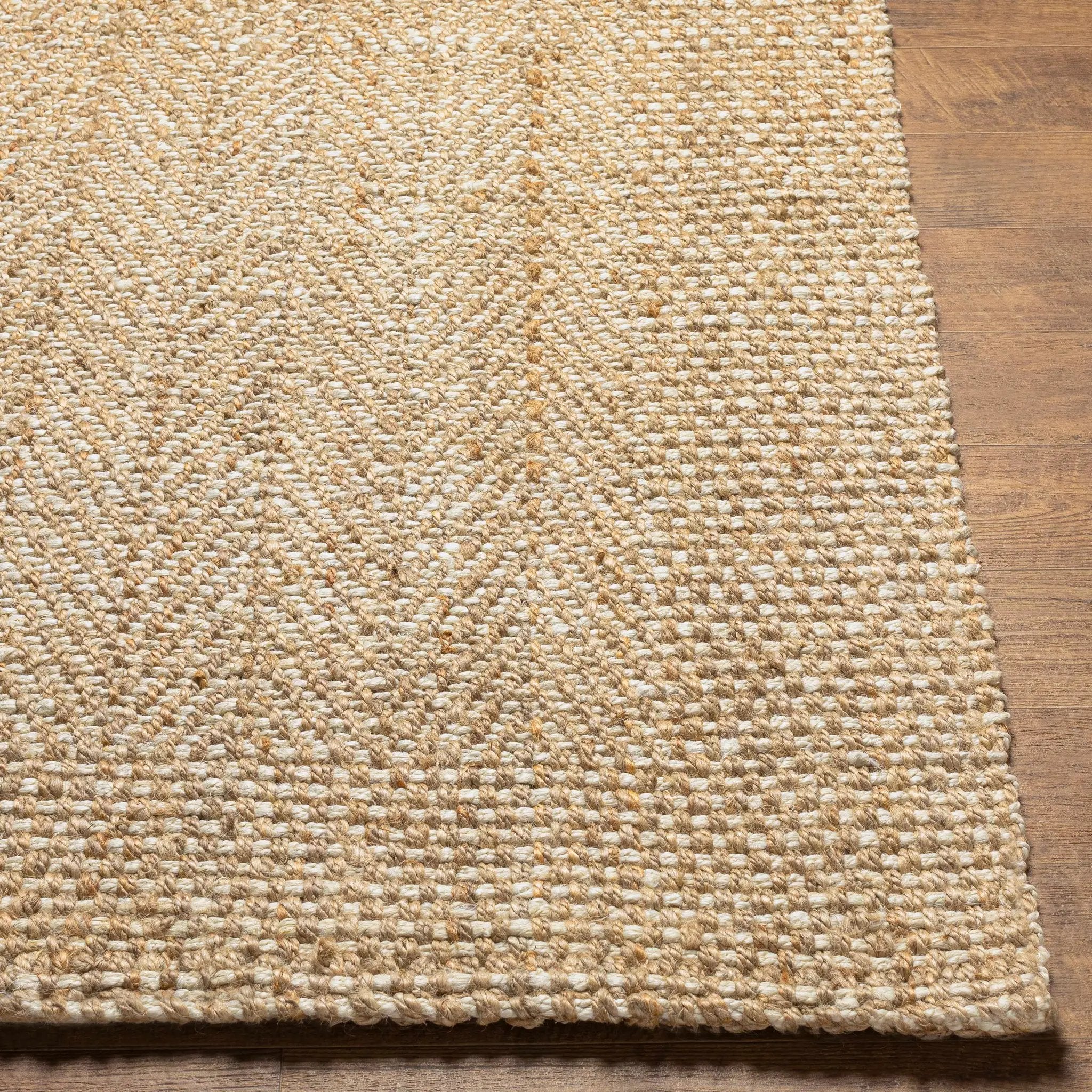 Dinah Natural Textured Jute Rug by Boutique Rugs
