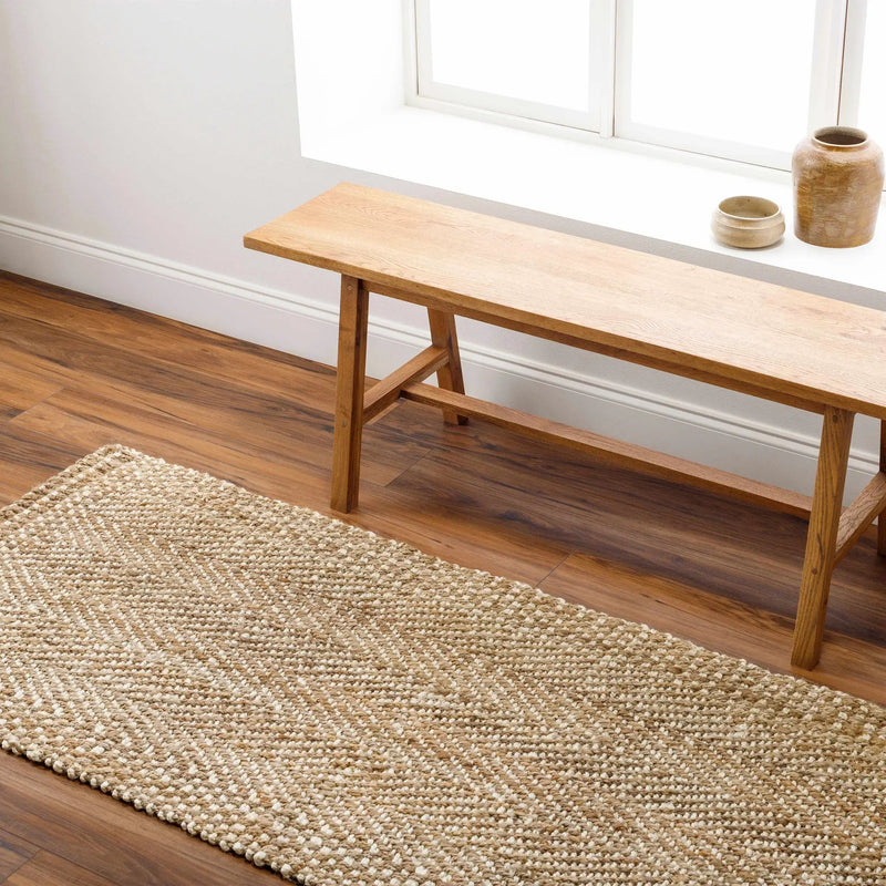 Dinah Natural Textured Jute Rug by Boutique Rugs