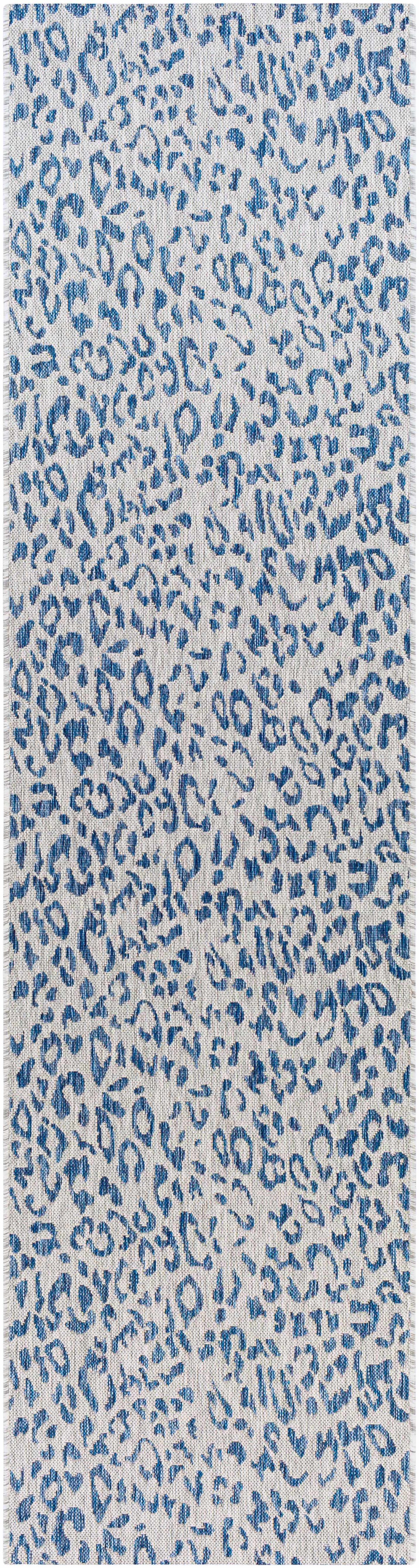 Skipsea Blue Leopard Performance Outdoor Rug, photo 10 of 20