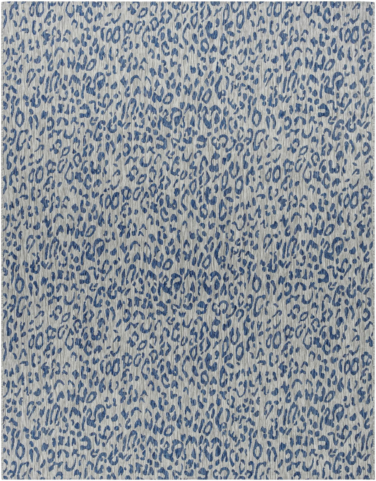 Skipsea Blue Leopard Performance Outdoor Rug