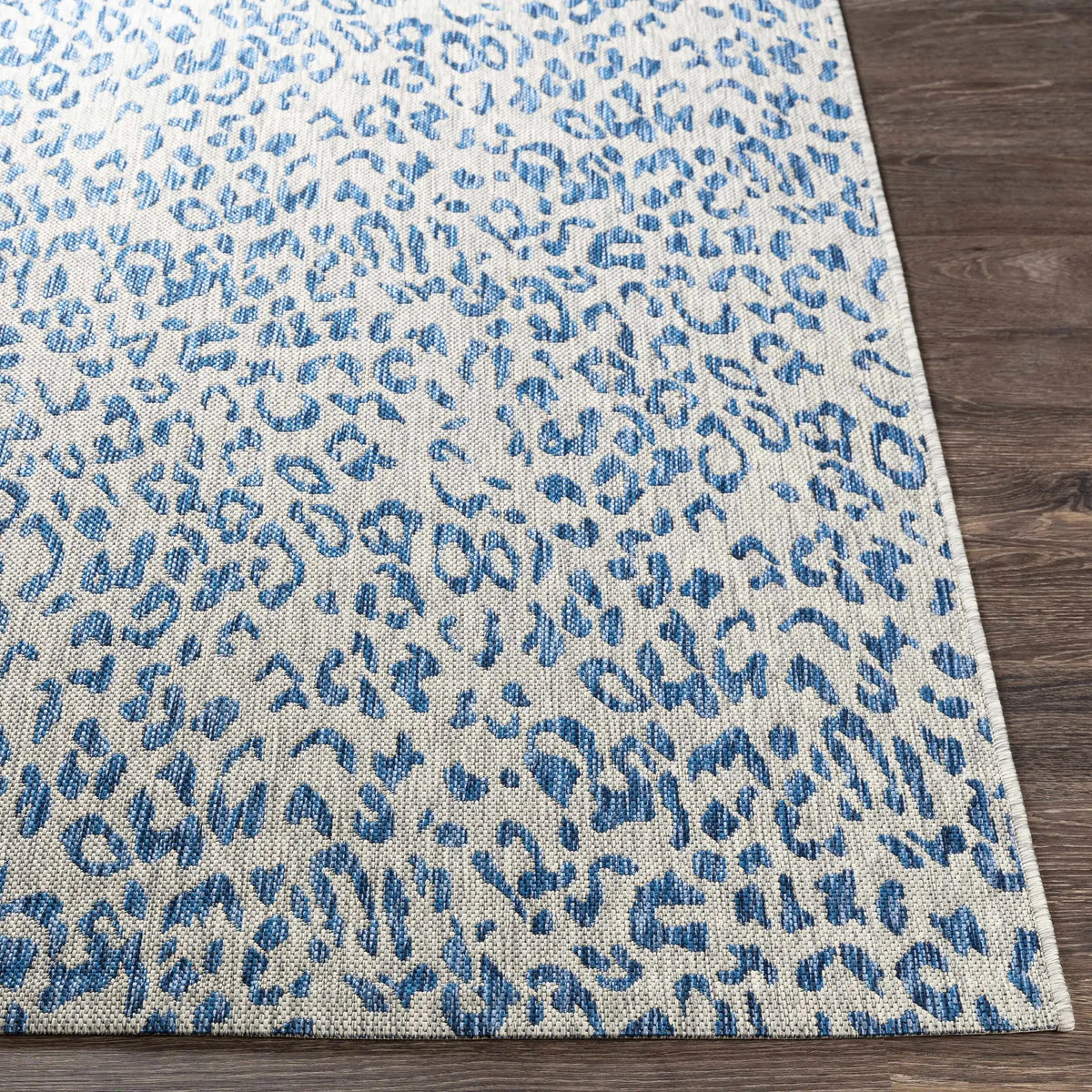 Skipsea Blue Leopard Performance Outdoor Rug, photo 5 of 20