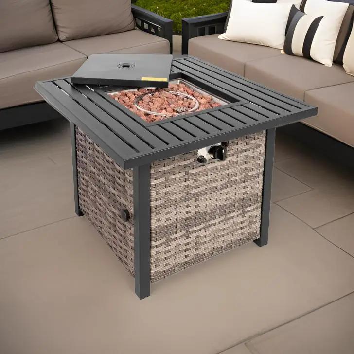 Outdoor Metal Fire Pit Table 50,000 BTUs - Propane Fuel Type by EnvelorHome