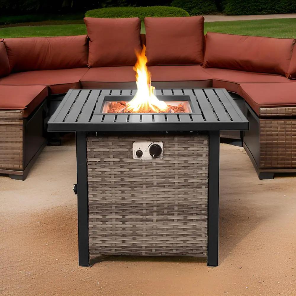 Outdoor Metal Fire Pit Table 50,000 BTUs - Propane Fuel Type by EnvelorHome