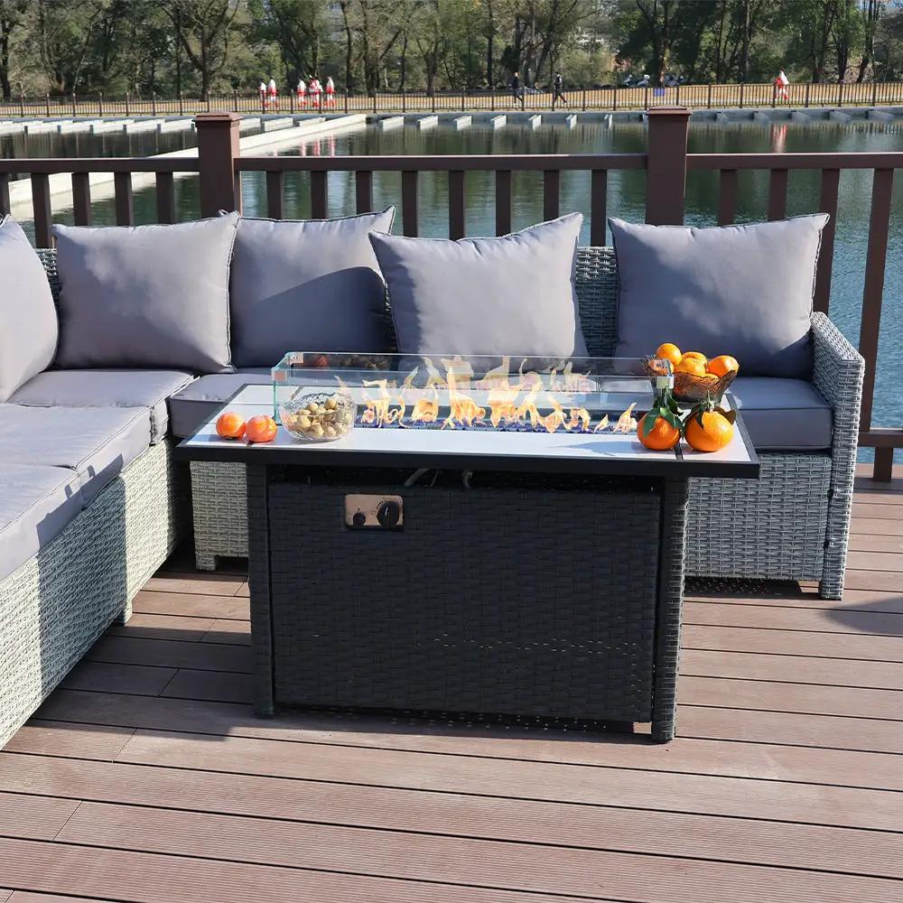 Outdoor Metal Fire Pit Table 50,000 BTUs - Propane Fuel Type by EnvelorHome