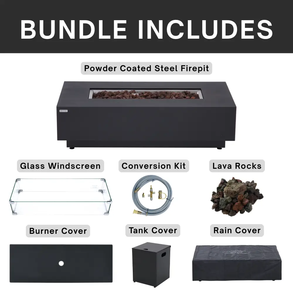 Propane Fire Pit Table Outdoor 50,000 BTU Firepits for Outside CSA Certified by EnvelorHome