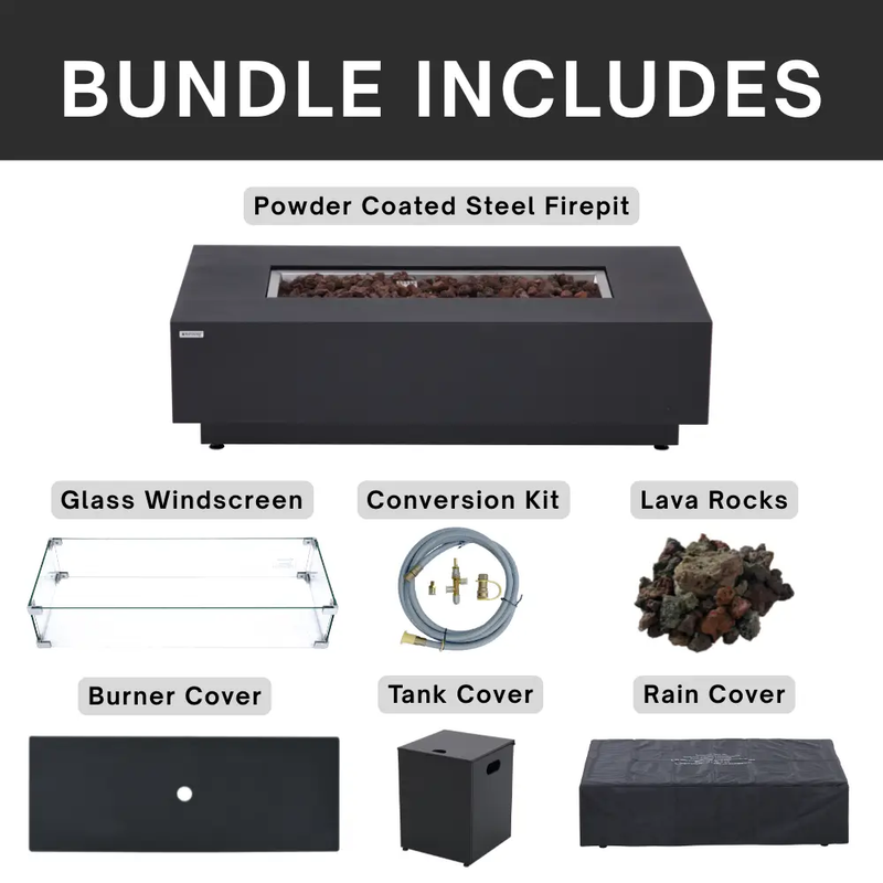 Propane Fire Pit Table Outdoor 50,000 BTU Firepits for Outside CSA Certified by EnvelorHome