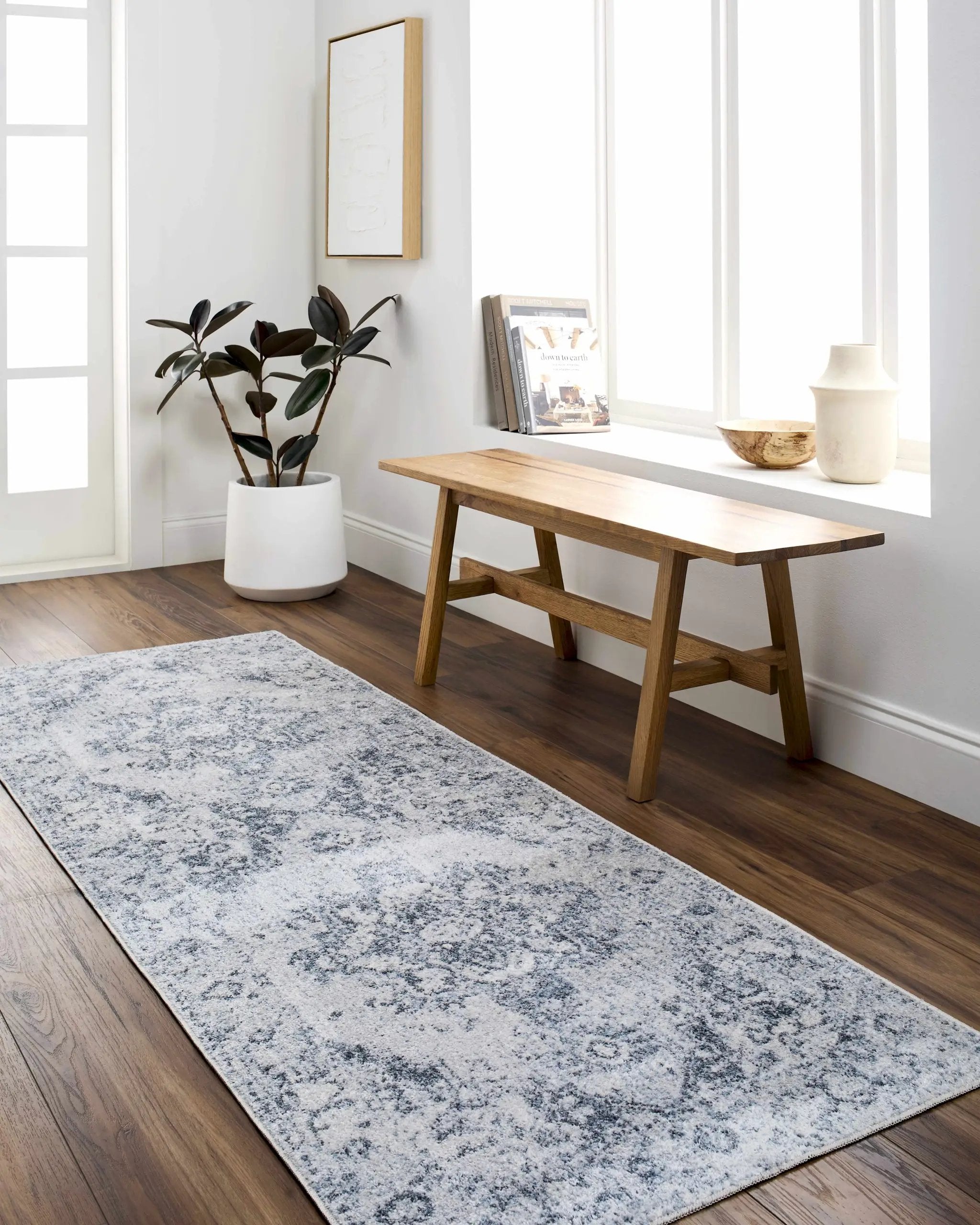 Ankti Aqua Washable Area Rug - Clearance by Boutique Rugs